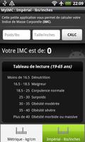 Calculateur d'IMC capture d'écran 2