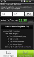 Calculateur d'IMC capture d'écran 3