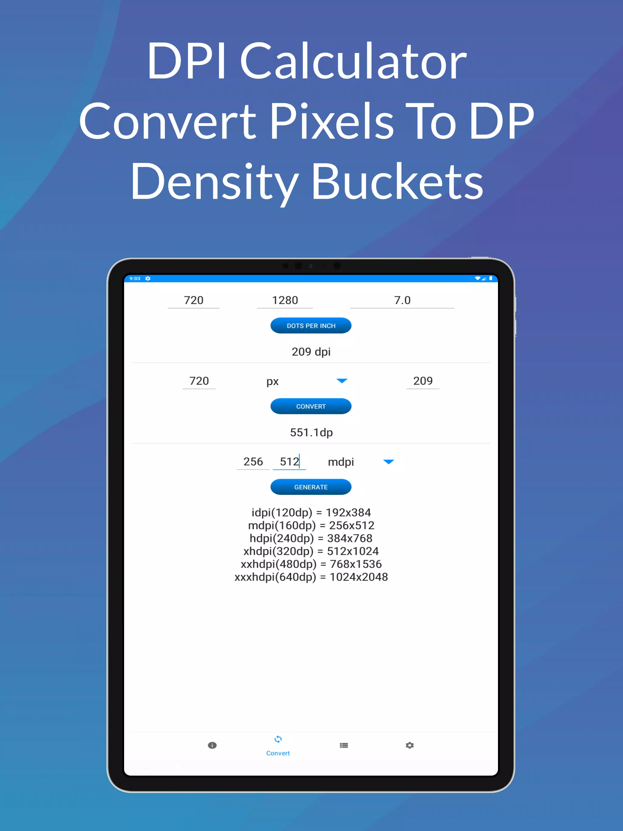 DPI Conversion PPI Calculator APK pour Android Télécharger