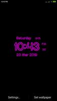 Neon Digital Clock capture d'écran 3