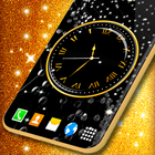Black HD Clocks Live Wallpaper أيقونة