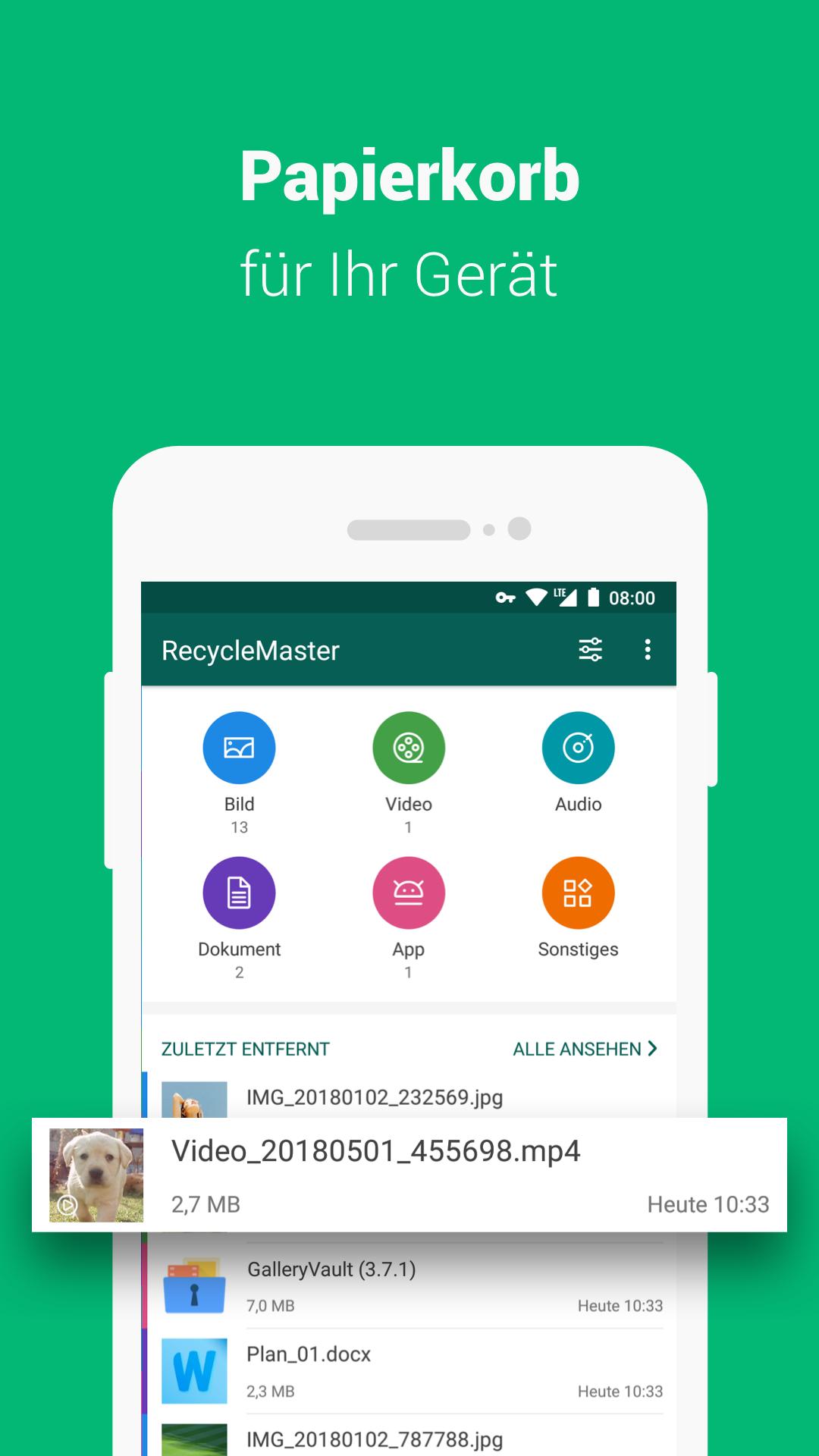 papierkorb app für android