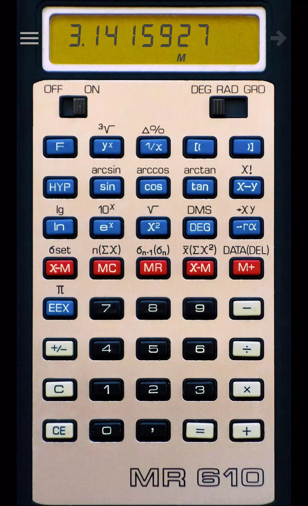 Taschenrechner MR 610 für Android - APK herunterladen
