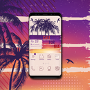 Colorful Painted Palm Trees Theme APK