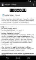 برنامه‌نما Battery Percent Enabler عکس از صفحه