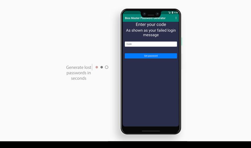 bios master password generator for