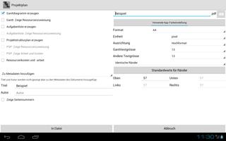 Projektplan - PDF Exportieren Screenshot 3