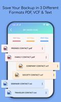Contact Backup & Restore : VCF, PDF, & Text Affiche