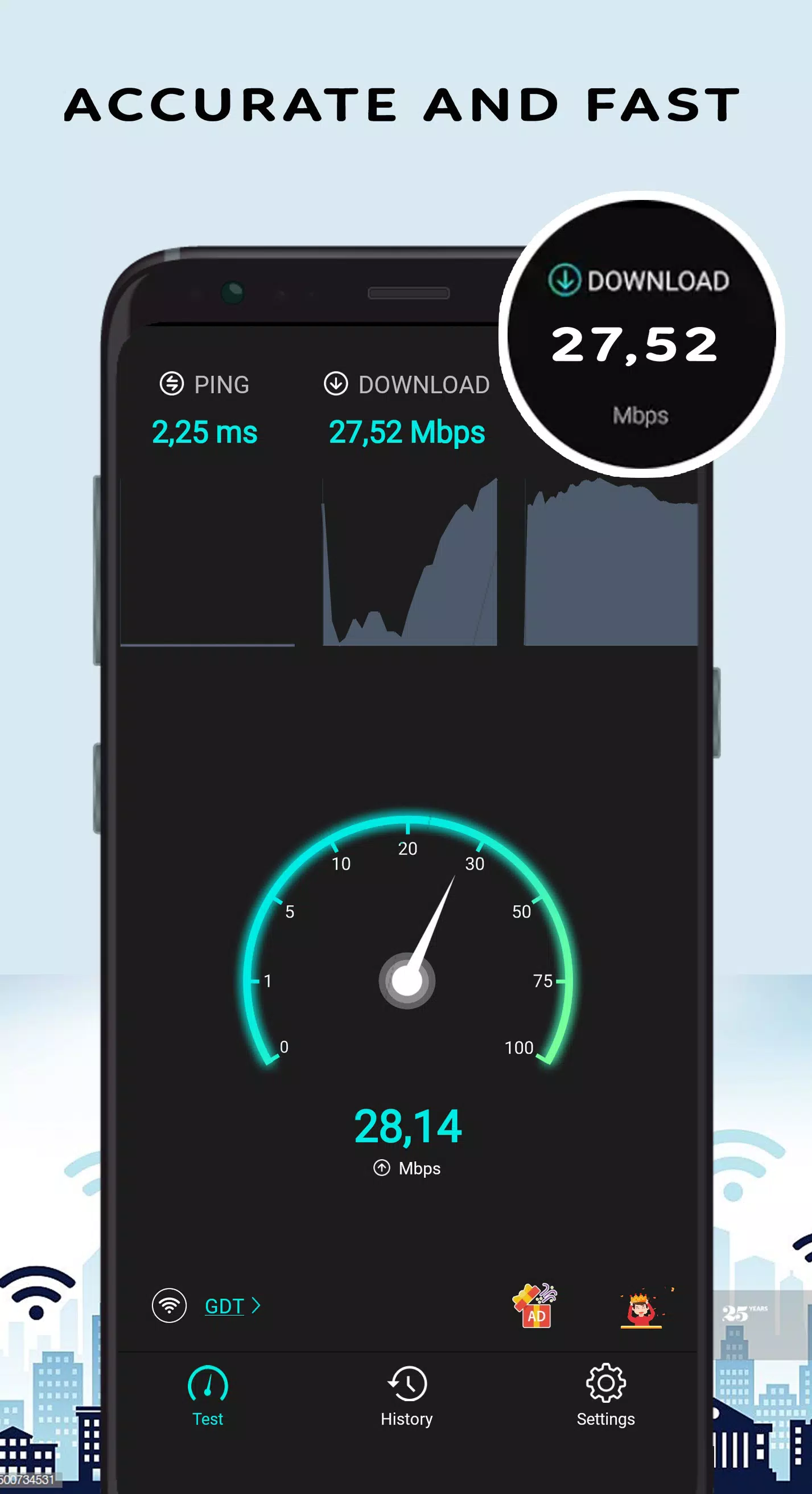 Test de vitesse Internet - Test de vitesse Wifi APK pour Android Télécharger