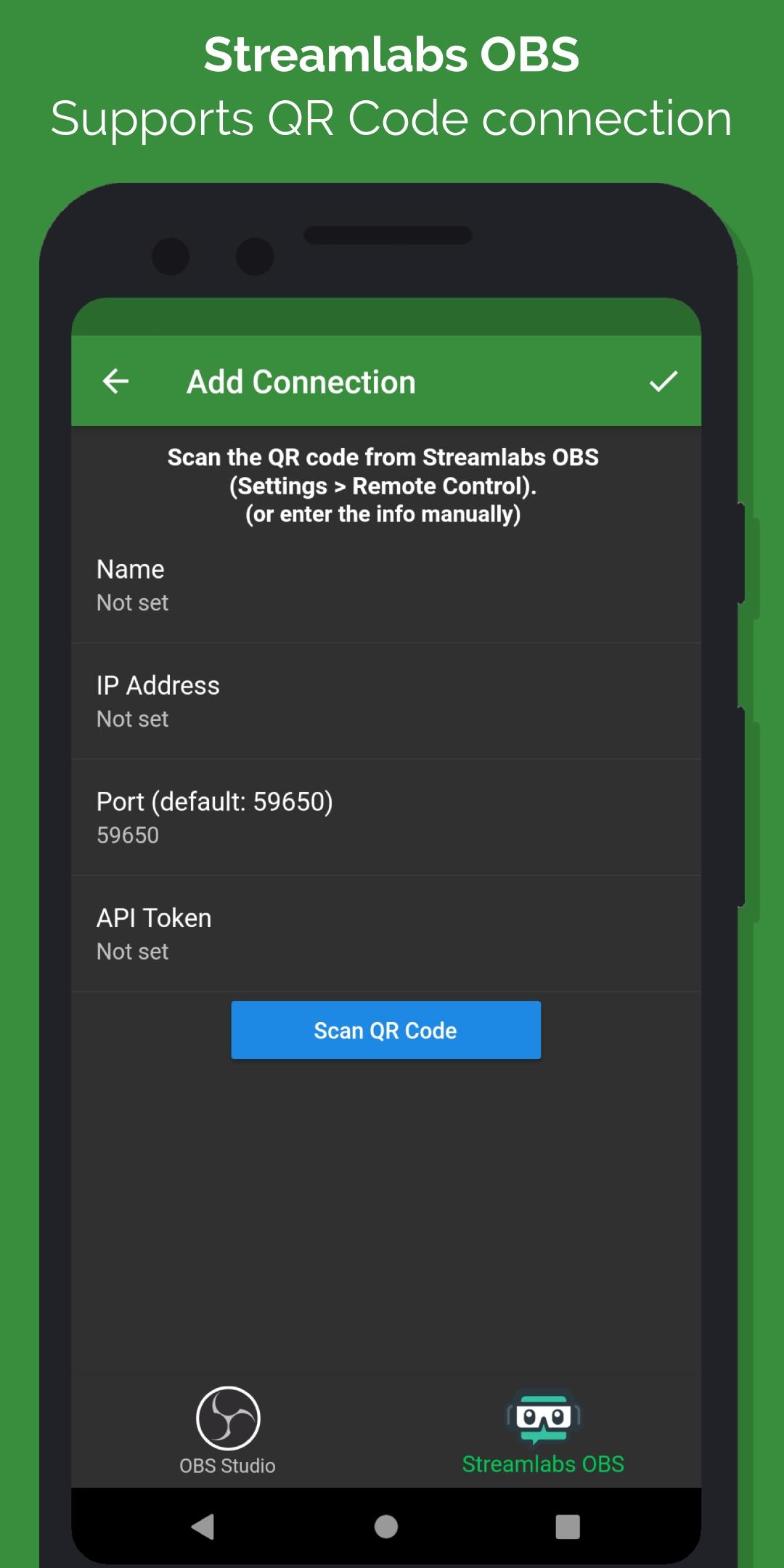 Failed to get token from remote obs. Streamlabs Android mobile Overlay.