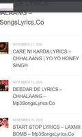 Mp3SongsLyrics Hindi Songs Lyrics - APK Download 스크린샷 1