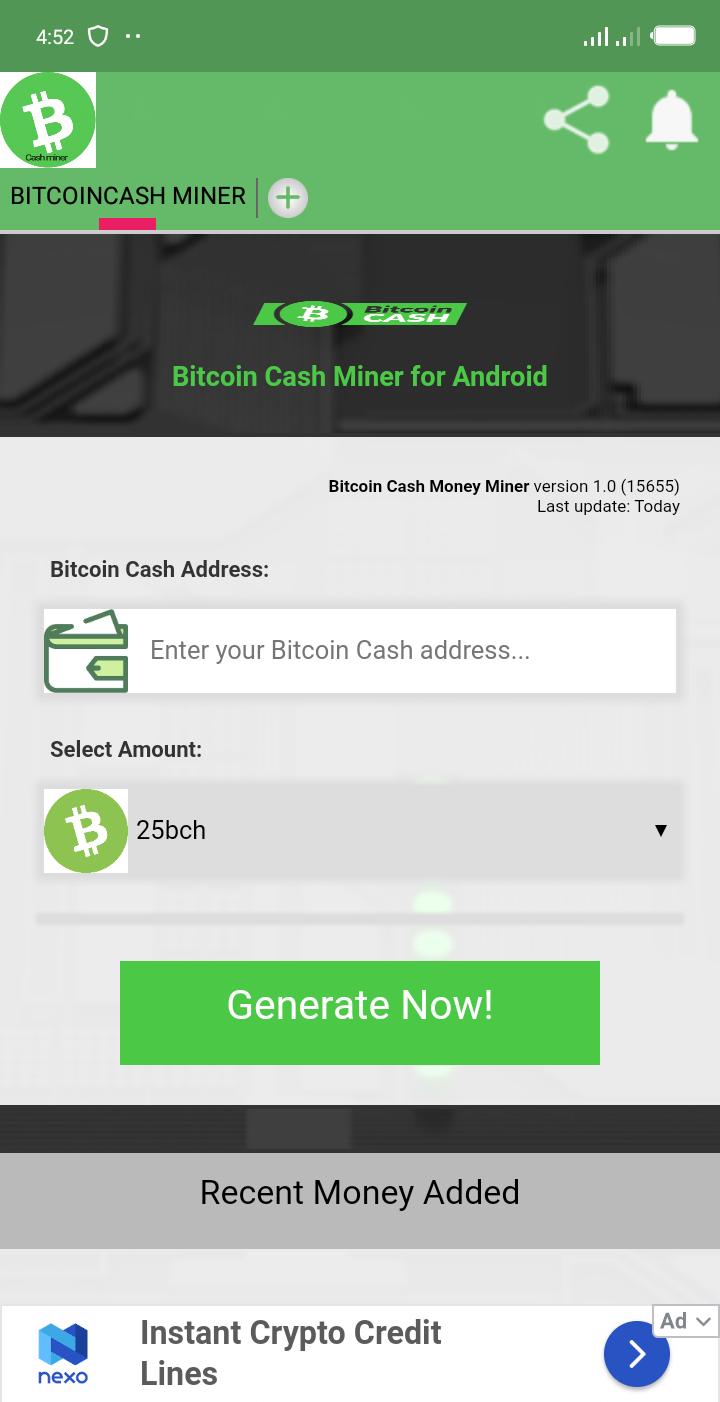 bitcoin cash mining client bitcoin cash mining client