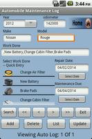 Automobile Maintenance Log capture d'écran 1