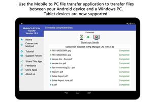 برنامه‌نما Mobile to PC File Transfer عکس از صفحه