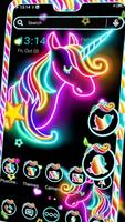 Neon Colorful Unicorn Theme ポスター