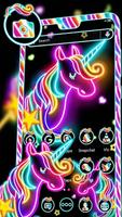 Neon Colorful Unicorn Theme capture d'écran 2