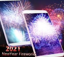 Fireworks Happy New Year 2021 Theme Plakat