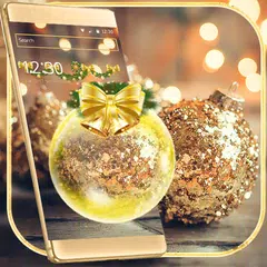 download Natale oro snowball tema sfondo APK