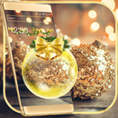 Christmas Gold Snowball Theme Wallpaper APK