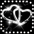 Silver Glitter Diamond Love Theme Wallpaper ikona