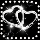 Silver Glitter Diamond Love Theme Wallpaper icono