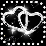 Silver Glitter Diamond Love Theme Wallpaper icon