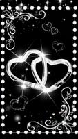 Silver Glitter Diamond Love Theme Wallpaper ảnh chụp màn hình 1