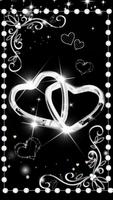 Silver Glitter Diamond Love Theme Wallpaper скриншот 1