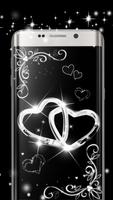 Silver Glitter Diamond Love Theme Wallpaper Ekran Görüntüsü 2