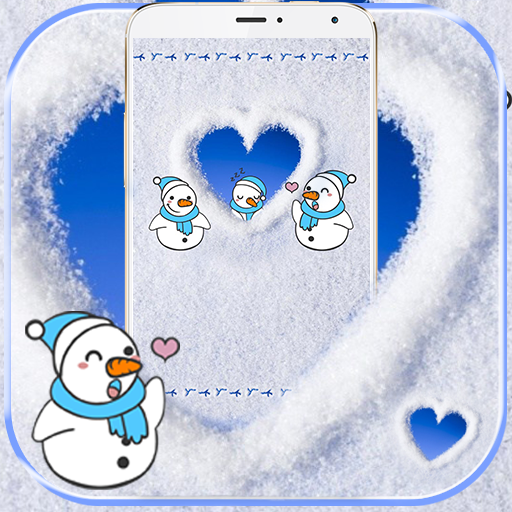 かわいい雪だるま雪の冬のテーマ Cute Snowman Snow Winter