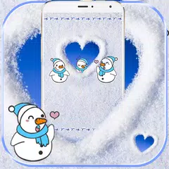 Snow Winter Theme Cute Snowman live wallpaper APK download