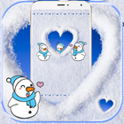 Cute bałwan śnieg zimowy motyw Snow Winter ikona