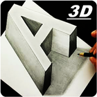 Mais de 500 desenhos em 3D. Aprenda a desenhar 3D ícone