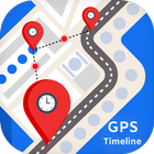 GPS Location Timeline on Map Zeichen
