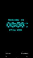 Neon Digital Clock Live WP captura de pantalla 1