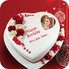 Name Photo on Birthday Cake أيقونة