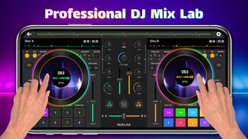 DJ-Mixer-Labor und Drum-Pad Plakat
