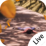 Drunk lying on the long road girl live wallpaper APK