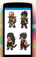 Super color by number DBZ pixel الملصق