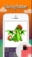 Cor dos dragões pelo número: Pixel art dragon imagem de tela 3