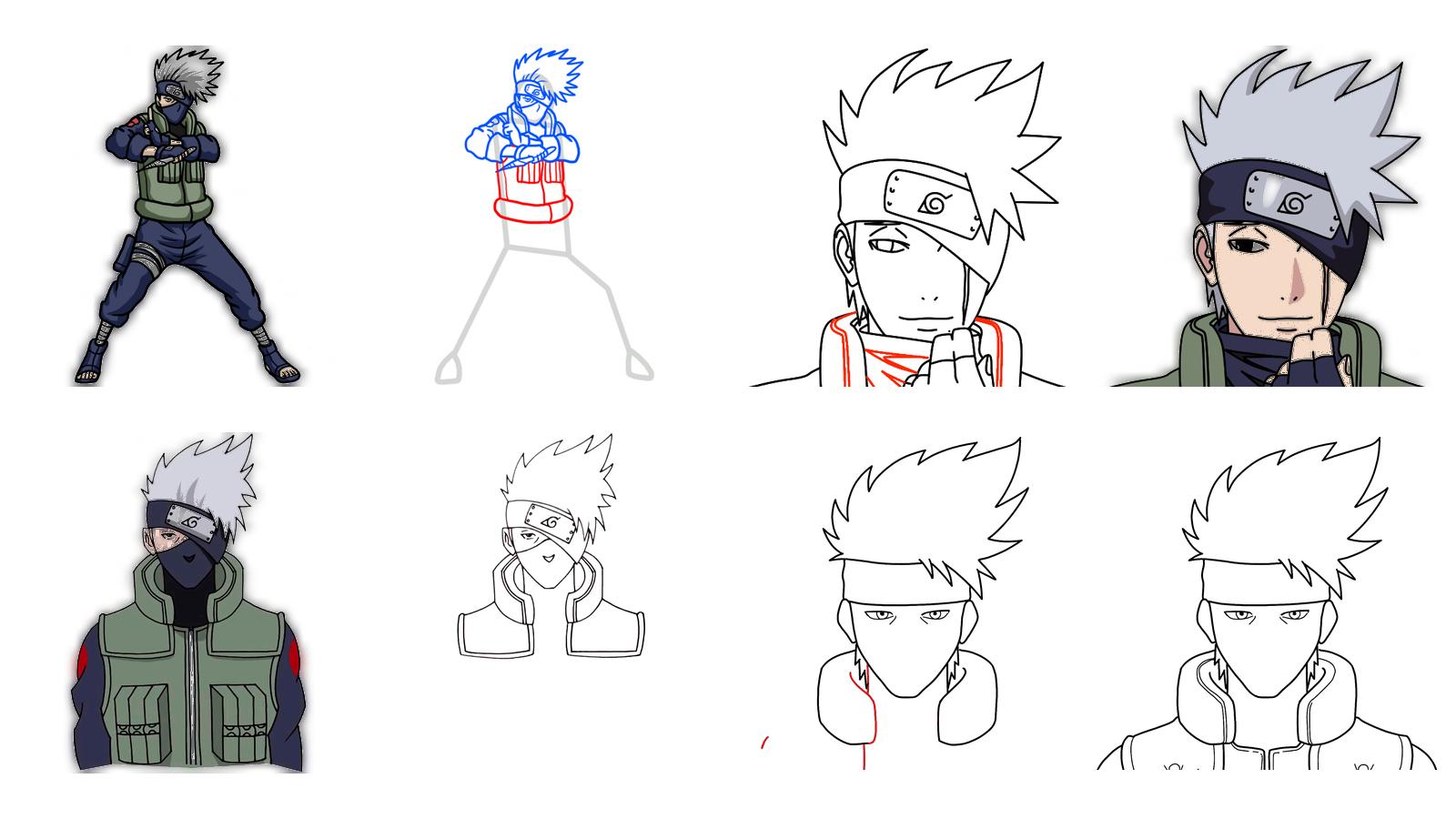 Como desenhar o Kakashi Hatake  Tutorial de desenho passo a passo