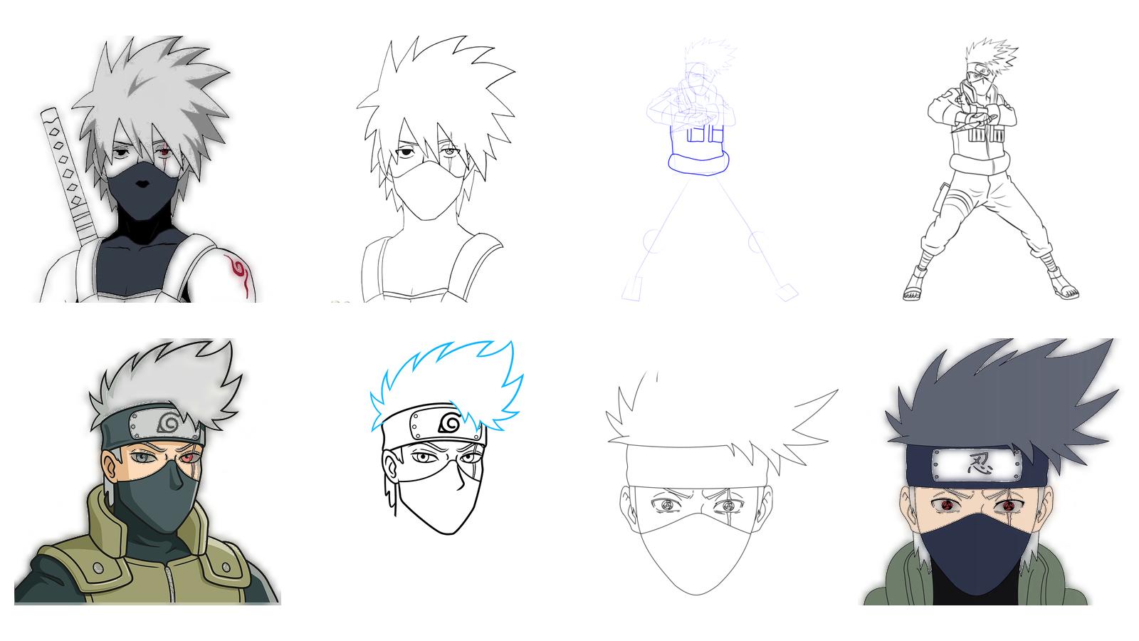 HOW TO DRAW KAKASHI FROM NARUTO /// COMO DESENHAR O KAKASHI DE NARUTO 