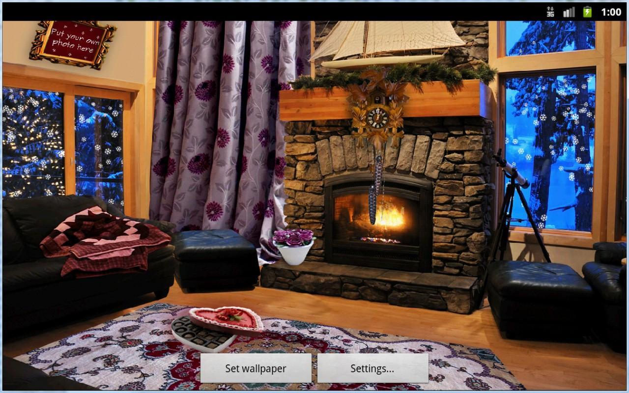 Romantic Fireplace Live Wallpaper Ekran Görüntüsü 2.