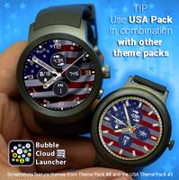 برنامه‌نما USA Flags watchface theme pack عکس از صفحه