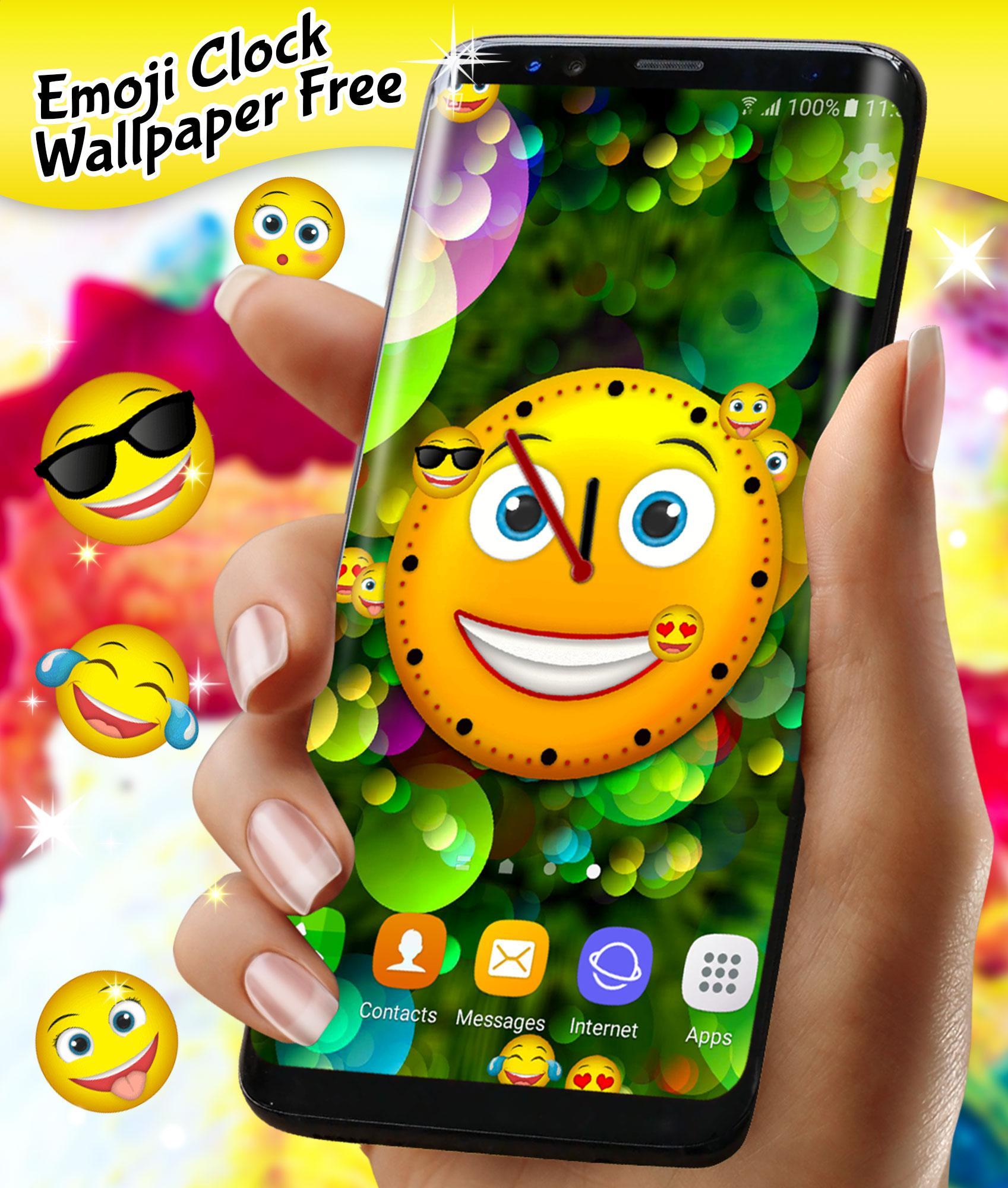 Android  Emoji  Clock Live Wallpaper  Free  Neon  