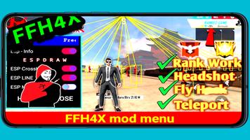 ffh4x mod menu ff hack الملصق
