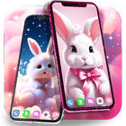 Cute bunny live wallpaper icon