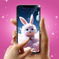برنامه‌نما Cute bunny live wallpaper عکس از صفحه