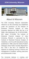 ICFAI University Mizoram Admission स्क्रीनशॉट 1