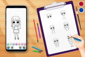 2 Schermata Learn How to Draw Cute Girls
